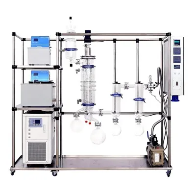 Industrial - destilación molecular de vidrio de grado para extracción EPA/DHA o CBD/THC